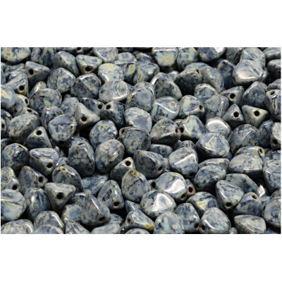 7mm Blue Grey Picasso Pinch Beads 23980-86800-33312 | Rutkovsky