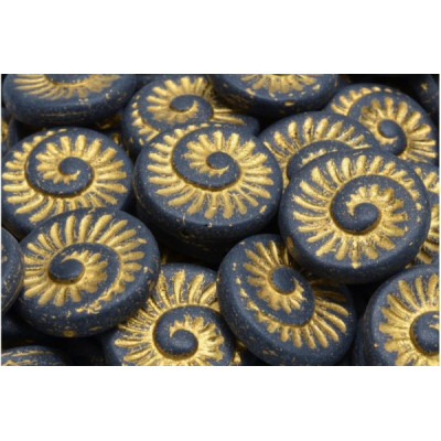 Fossil Shell Beads 18x18mm Anthracite Gold 23980 | Rutkovsky