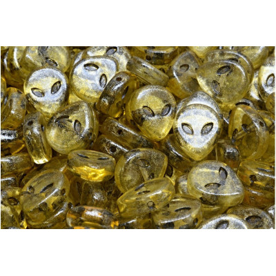 Alien Beads 9x11mm Gold Silver Wash 00030-43815-34302 | Glass Beads