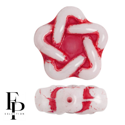 Czech Glass Elegant Star Beads 13mm Aurora Red 03000/54327 | 4pc