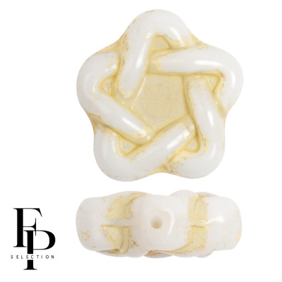 Czech Glass Star Beads 13mm Beige 03000/54311 | Star Beads