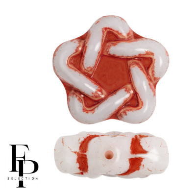 Czech Glass Star Beads 12x13mm Light Terracotta 54310 | 4pcs