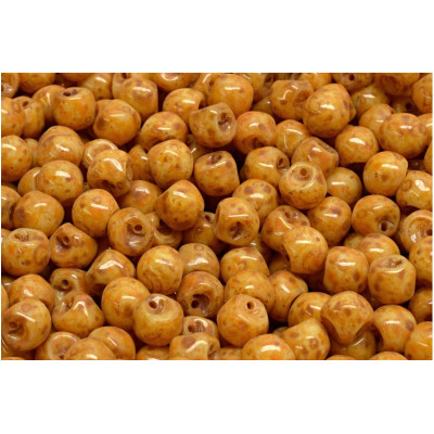 Mushroom Button Beads 6x5mm Brown Picasso 33302 | Rutkovsky