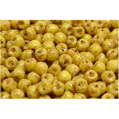 Mushroom Button Beads 6x5mm Yellow Picasso 02010-86800-33303