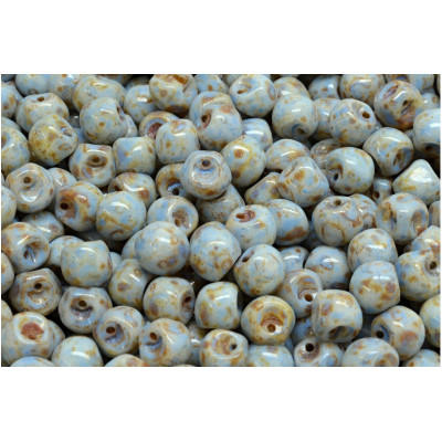 Mushroom Button Beads 6x5mm Picasso Blue 86800 | Rutkovsky