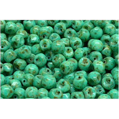 Mushroom Button Beads 6x5mm Turquoise Picasso 86800 | Rutkovsky