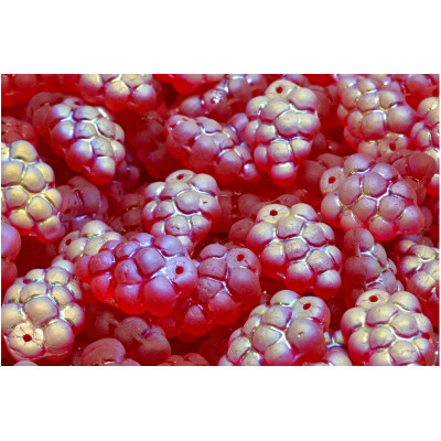 Grape Beads 16x11mm Fuchsia Pink Luster 90080 | Rutkovsky Glass