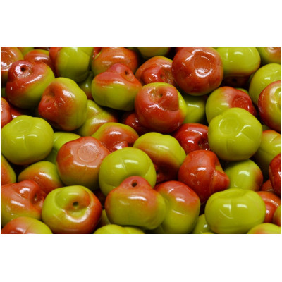 Pear Beads 12x12mm Green Red 53400-44295 | Czech Glass Beads