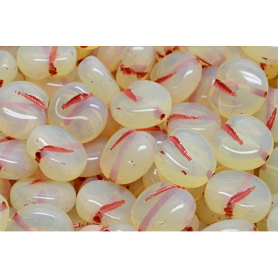Apple Beads 11x12mm Cream Red 81000-54310 | Rutkovsky Glass