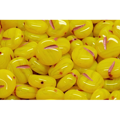 Apple Beads 11x12mm Yellow 81210-54310 | Rutkovsky Czech Glass