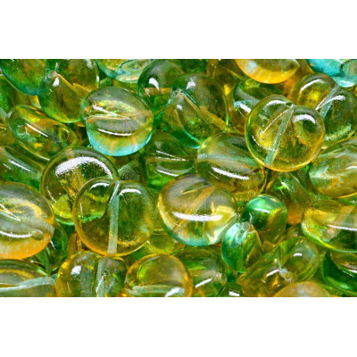 Apple Beads 11x12mm Green and Amber 00030-48024 | Rutkovsky Glass