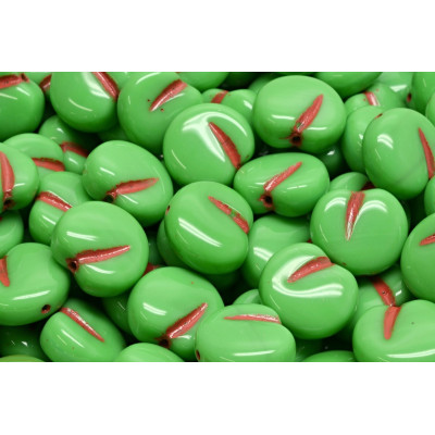 Apple Beads 11x12mm Green Red 53210-54310 | Rutkovsky Czech Glass