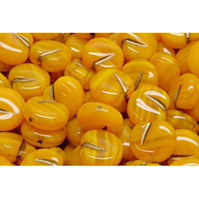 Apple Beads 11x12mm Yellow 81240-54302 | Rutkovsky Glass Beads