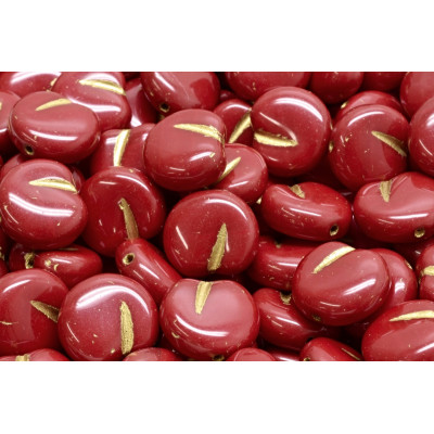 Apple Beads 11x12mm Opaque Red Gold 93210-54302 | Rutkovsky Glass