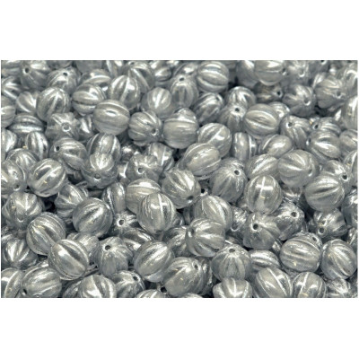 Melon Beads 6x6mm Silver Crystal 00030-54301 | Czech Glass