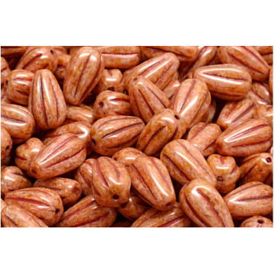 Drop Melon Beads 13x8mm Terracotta 65324-5431 | Rutkovsky Czech Glass