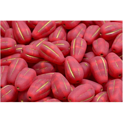 Red Gold Drop Melon Beads 13x8mm 91250-54302-84100 | Rutkovsky