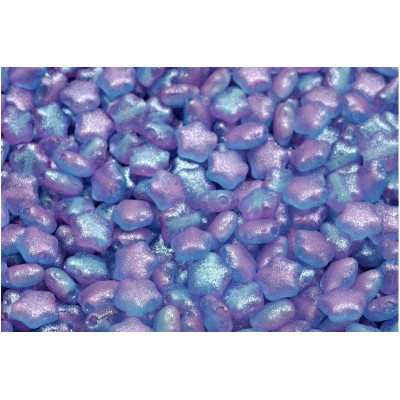 Flat Star Beads 6x6mm Iridescent Violet Blue 542003 | Rutkovsky