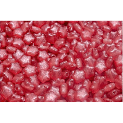 Flat Star Beads 6x6mm Fuchsia Pink 00030-542005 | Czech Glass Beads