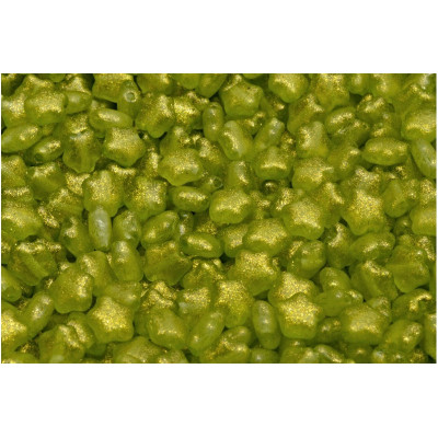 Flat Star Beads 6x6mm Lime Green Gold 00030-542008 | Rutkovsky