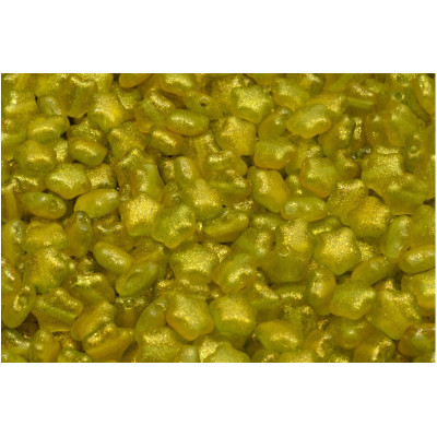 Flat Star Beads 6x6mm Yellow Gold 00030-542009 | Czech Glass