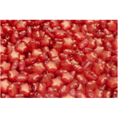 Flat Star Beads 6x6mm Red Gold 00030-542011 | Rutkovsky Glass