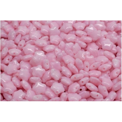 Flat Star Beads 6x6mm Opaque Pink 71400 | Czech Glass Beads