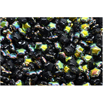 Flat Star Beads 6x6mm Iridescent Black 23980-28101 | Rutkovsky
