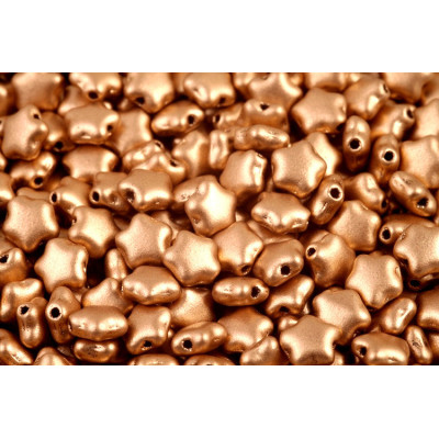 Rose Gold Flat Star Beads 6x6mm 01710 | Czech Glass Beads
