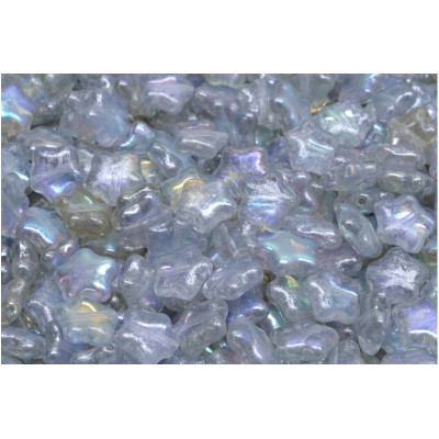 Flat Star Beads 8x8mm Light Blue Iridescent 00030-28701-34301