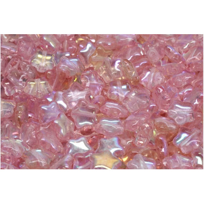 Pink Iridescent Flat Star Beads 8x8mm 00030-28701-34304 | Rutkovsky