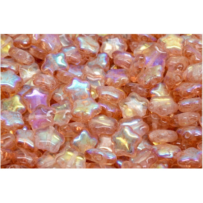 Peach AB Flat Star Beads 8x8mm 00030-28701-34305 | Czech Glass