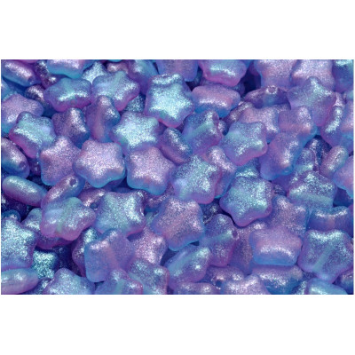 Flat Star Beads 8x8mm Lilac Nebula 542003 | Rutkovsky Glass