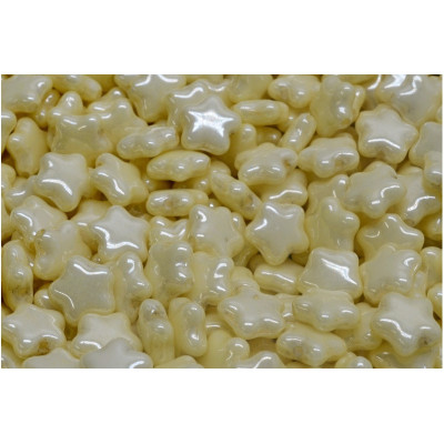 Flat Star Beads 8x8mm Cream Luster 02010-14483 | Czech Glass Beads