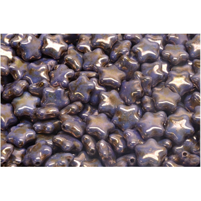 Flat Star Beads 8x8mm Periwinkle Blue Bronze 02010-65426 | Glass Beads