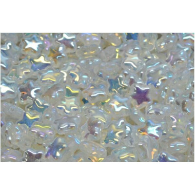 Flat Star Beads 8x8mm Iridescent White AB 02010-28703 | Rutkovsky