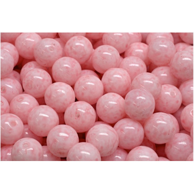 Pink Marble Czech Round Beads 8mm 02010/34304 | Rutkovsky