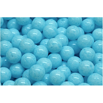 Round Beads 8mm Sky Blue Marbled 02010/34308 | Rutkovsky Czech Glass