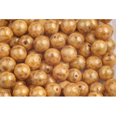 Round Beads 8mm Sand Gold Picasso 02010-34302-86800 | Rutkovsky