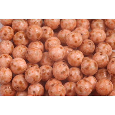 Round Beads 8mm Peach Picasso 02010-34305-86800 | Rutkovsky