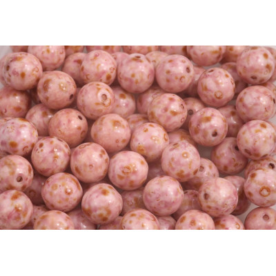 Pink Picasso Czech Round Beads 8mm 02010-34306-86800 | Rutkovsky