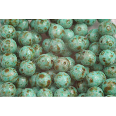 Turquoise Picasso Round Beads 8mm 02010-34309-86800 | Rutkovsky