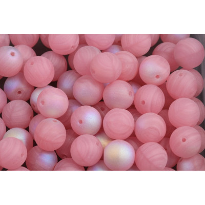 Pink Round Beads 8mm 4405 | Iridescent Czech Glass Rutkovsky