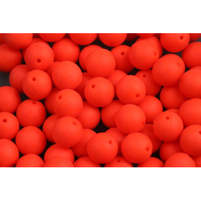 Neon Red Round Beads 8mm Matte 93400-84110 | Rutkovsky Glass