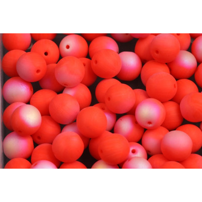 Neon Coral Matte Round Beads 8mm 93400-84110-28701 | Rutkovsky