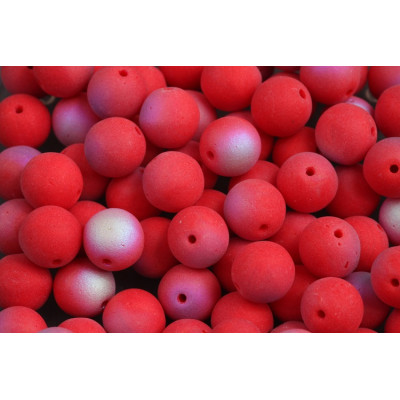 Round Beads 8mm Matte Red 93200-84110-28701 | Rutkovsky Glass