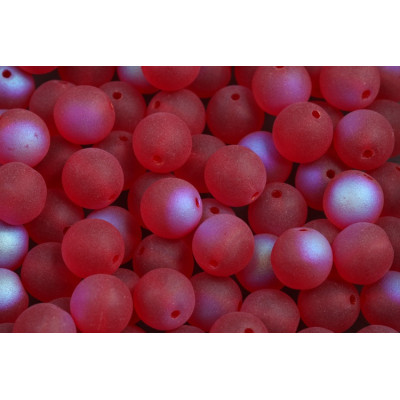 Matte Red Iridescent Round Beads 8mm 90080 | Rutkovsky