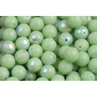 Czech Glass Round Beads 8mm Lime Green AB 54010-28701 | Rutkovsky