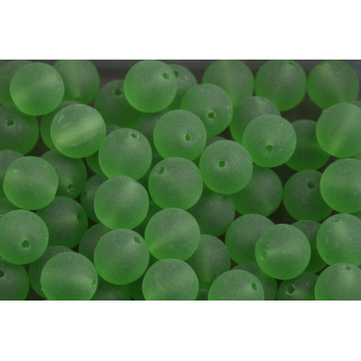 Matte Green Czech Glass Round Beads 8mm 50020-84110 | Rutkovsky