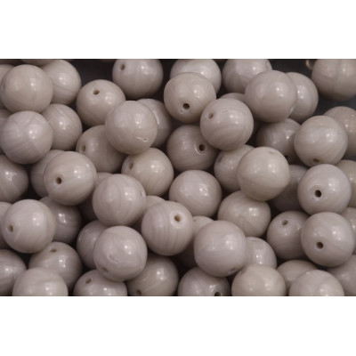 Round Beads 8mm Grey Marbled 43010 | Rutkovsky Czech Glass